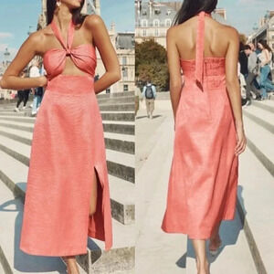 KEEPSAKE Rouge Pink Raquel Halter Cutout Bandeau Dress, S | US 4 | UK 8 | AU 8